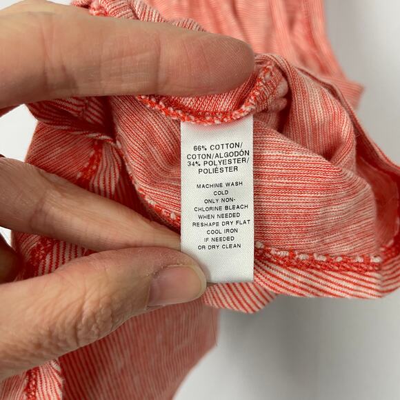 LOFT | Bundle 2 Navy White Stripe Linen Casual Top & Red White Racerback Tank - Picture 11 of 11